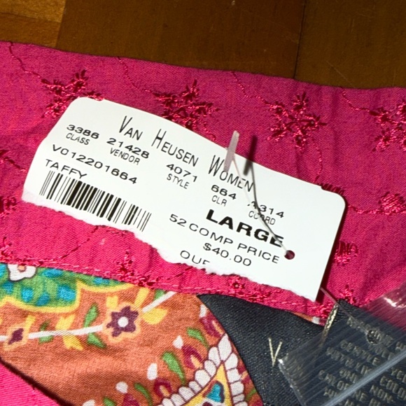 Van Huesen Top & Skirt Tropical NWT L Vibrant Multi Colors Vacation Island Artsy - Picture 8 of 14